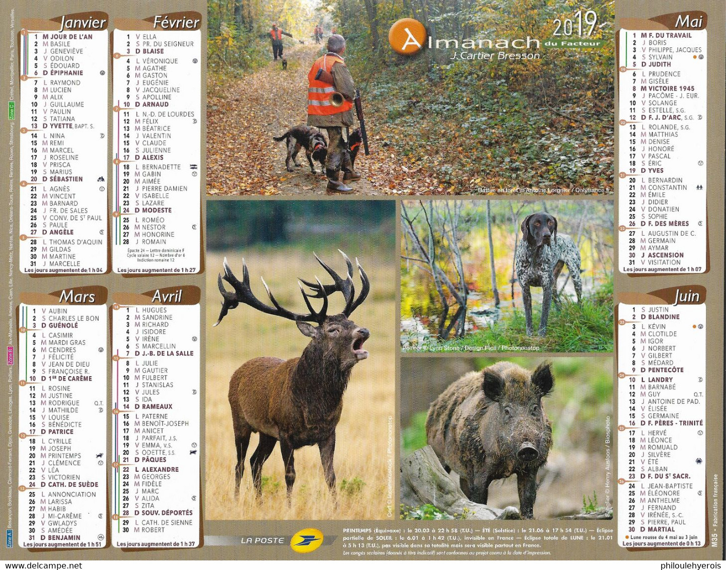 CALENDRIER 2019  CHASSE - Formato Grande : 2001-...