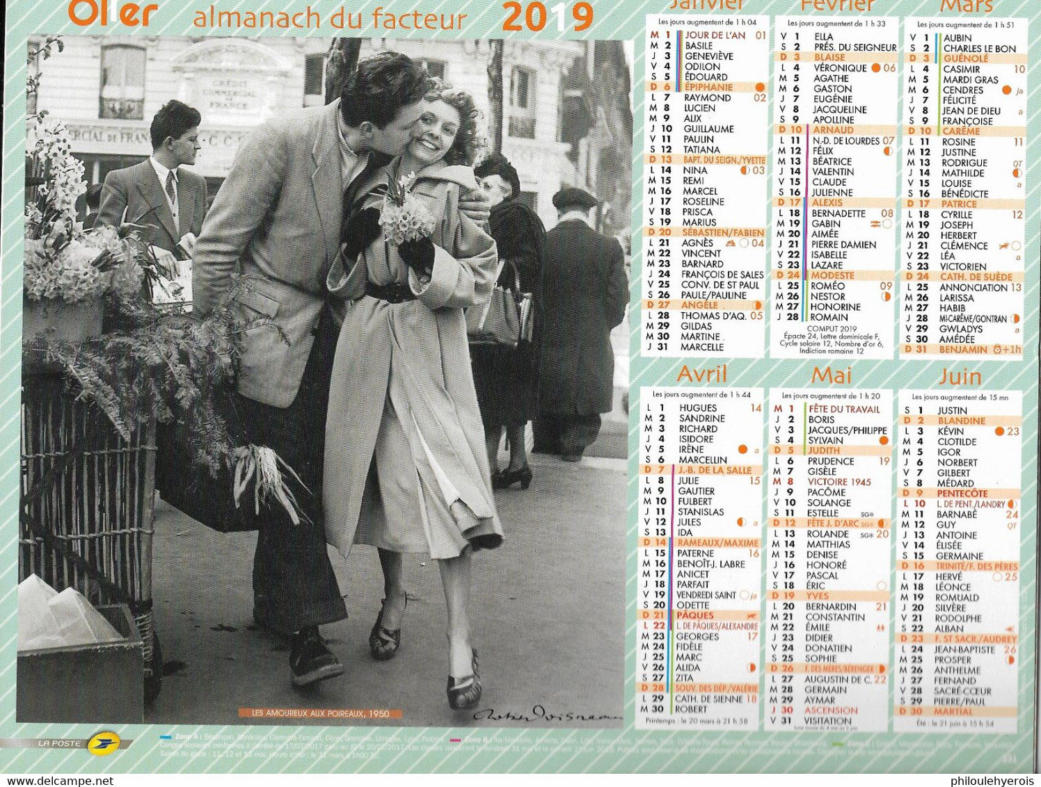 CALENDRIER 2019  PHOTO DOISNEAU - Tamaño Grande : 2001-...