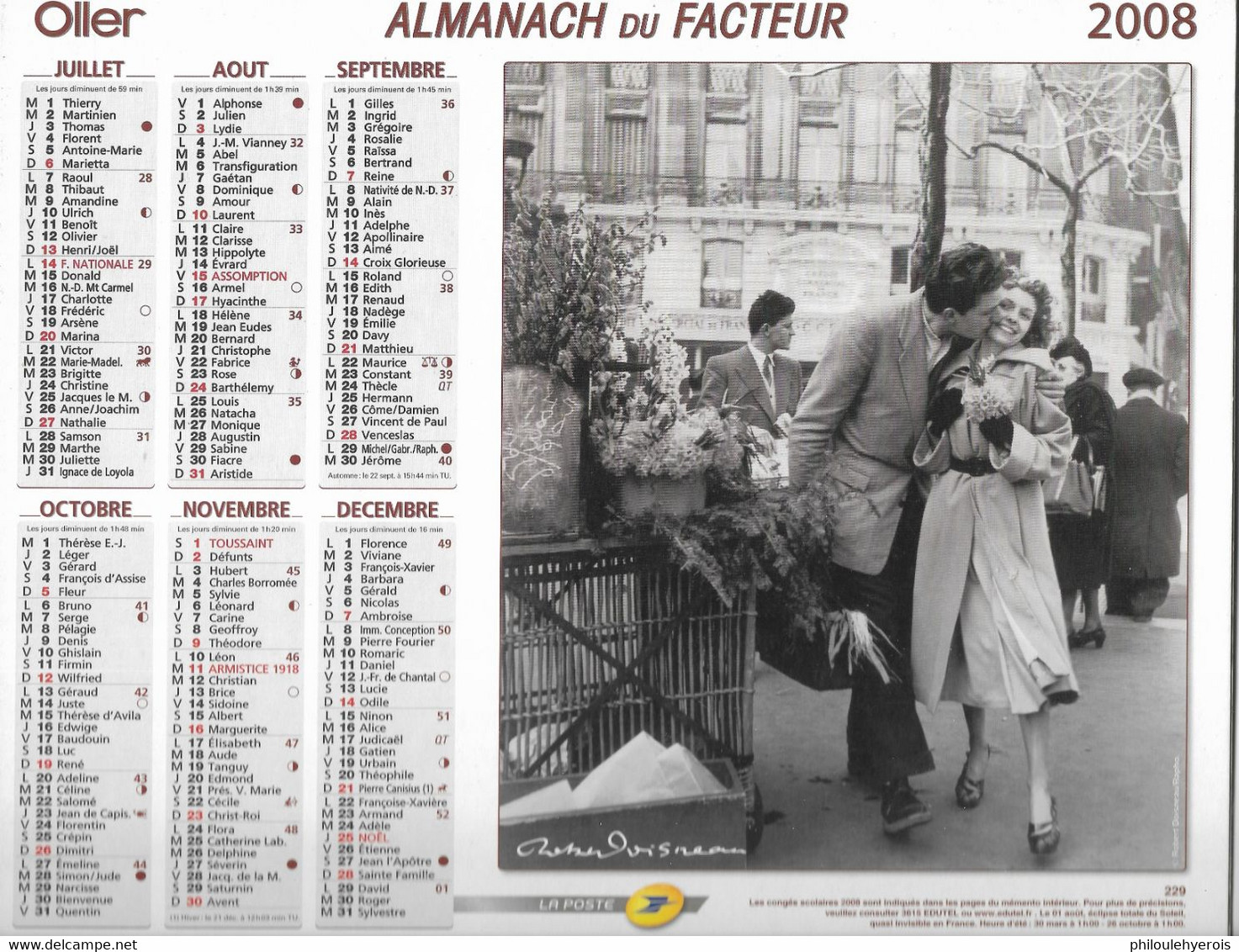 CALENDRIER 2008  PHOTO DOISNEAU Et FRASNAY - Grand Format : 2001-...