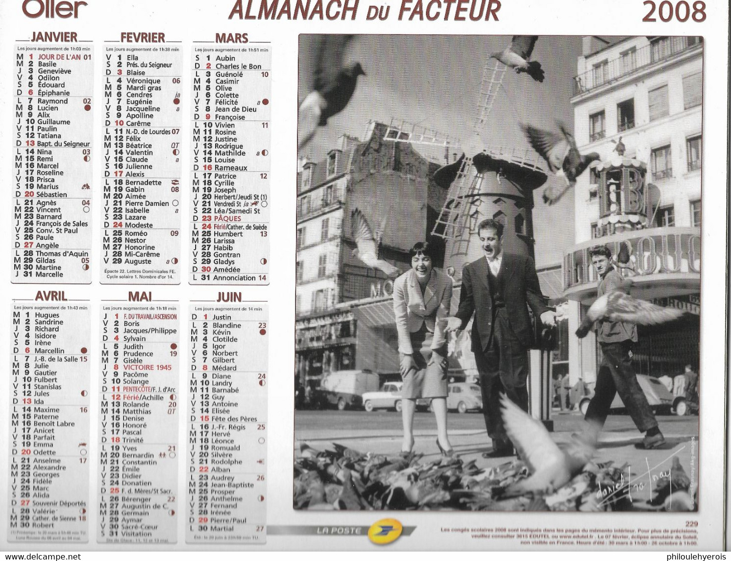 CALENDRIER 2008  PHOTO DOISNEAU Et FRASNAY - Tamaño Grande : 2001-...