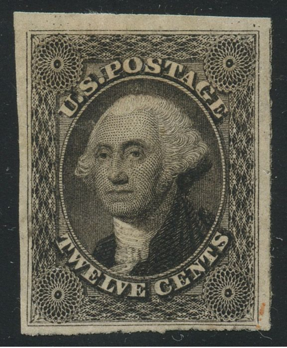 US 1851 Washington 12c Black (SC 17) EXCEPTIONAL QUALITY (un-altered), Appears Unused (no Gum), However Sold As Is - Unused Stamps