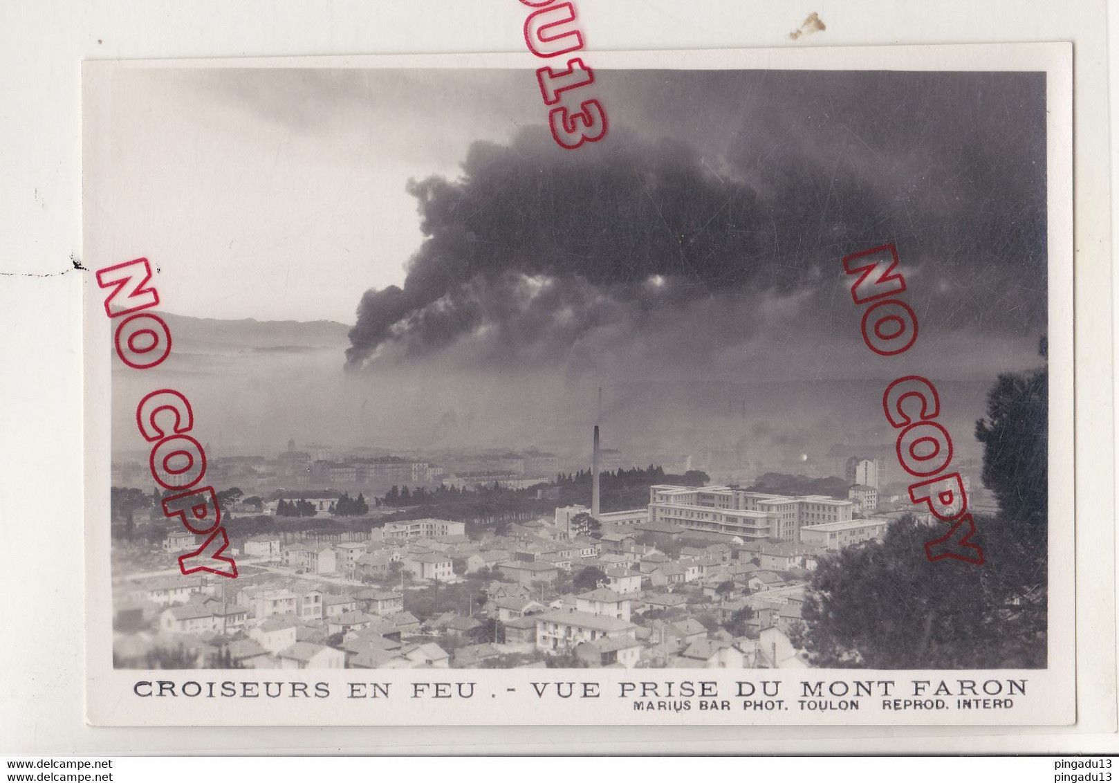 Au Plus Rapide WW2 Sabordage Flotte Toulon Novembre 1942 Beau Format Excellent état Croiseurs En Feu - Guerra, Militari