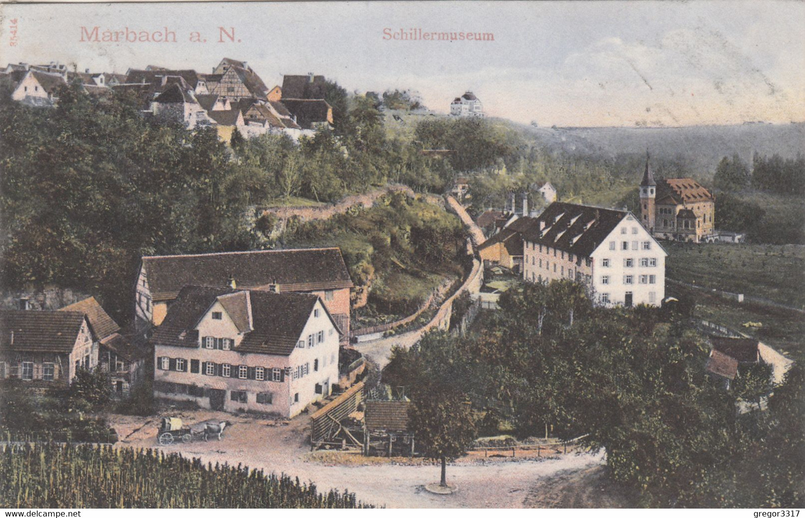 4772) MARBACH A. N.-  SCHILLERMUSEUM - Ort Mit Straßen Details Und Alter Kutsche - SELTENE VARIANTE 1907 - Marbach