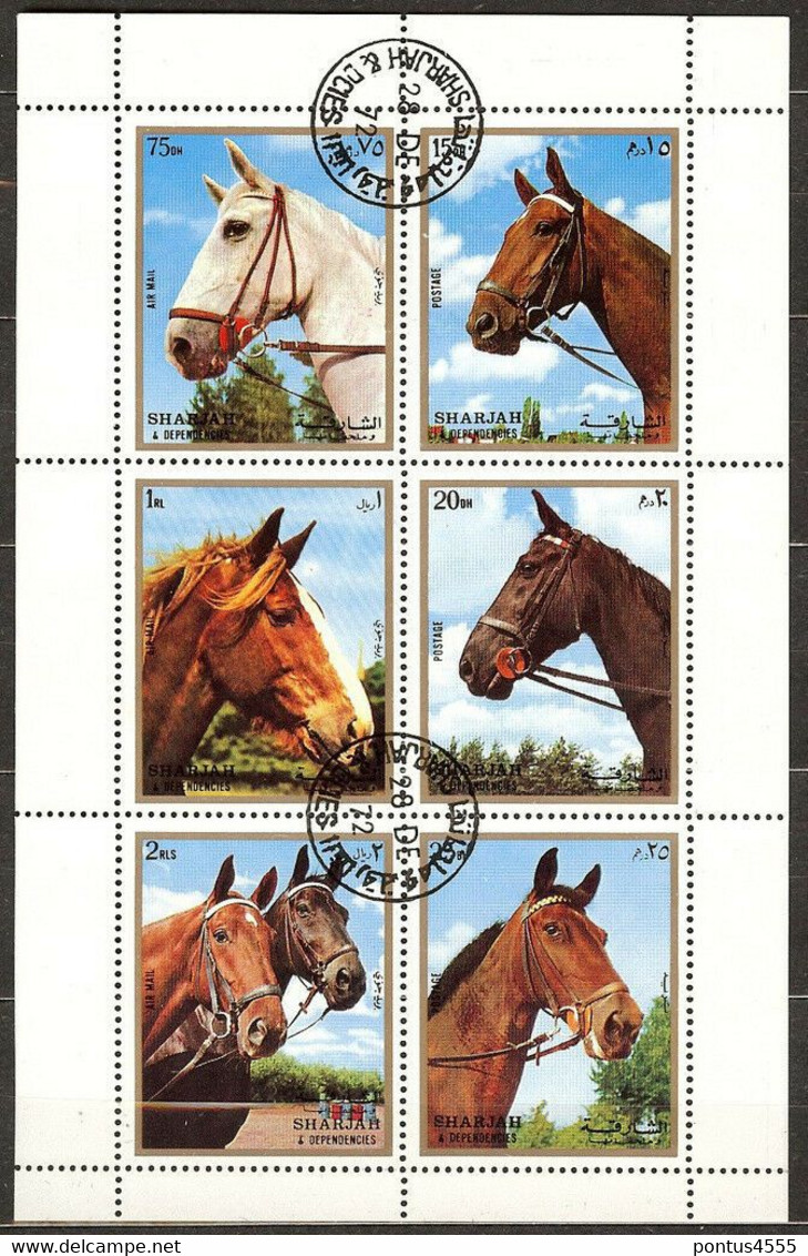 Sharjah 1972 Mi 1276-1281 Horses - CTO - Sharjah