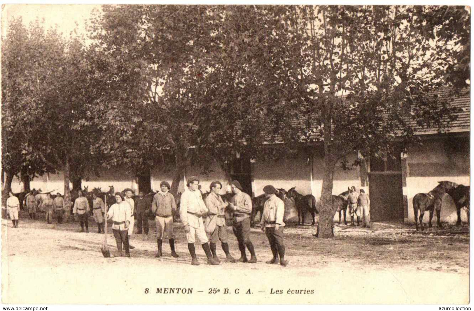 CHASSEURS ALPINS . MENTON . 25 EM BCA . LES ECURIES - Regimientos