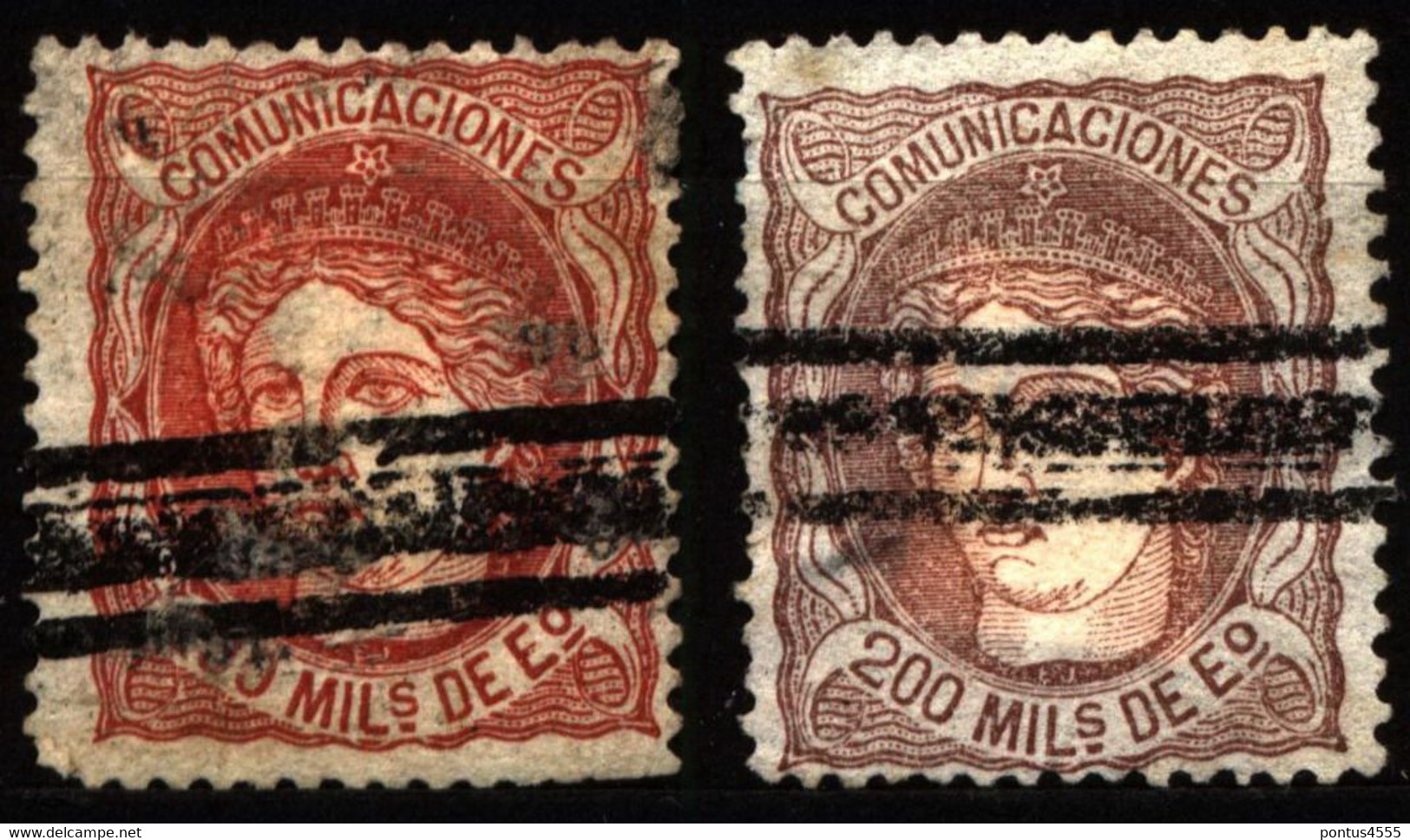 Spain 1870 Mi 102-103 Allegorical Effigy Of Spain - Used Stamps