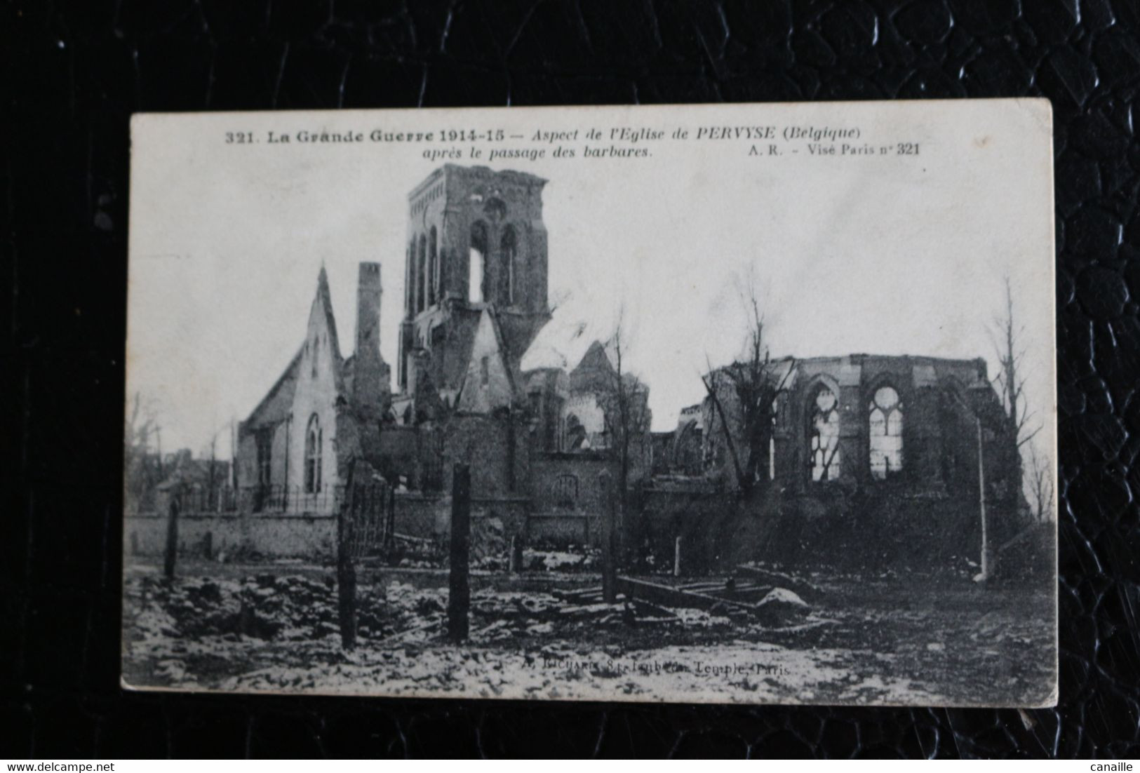 Y/O-74/Flandre Occidentale, Bataille De L'Yser - Pervyse Aspect De L'Eglise Apres Le Passage Des Barbares / Circule 1915 - Ieper