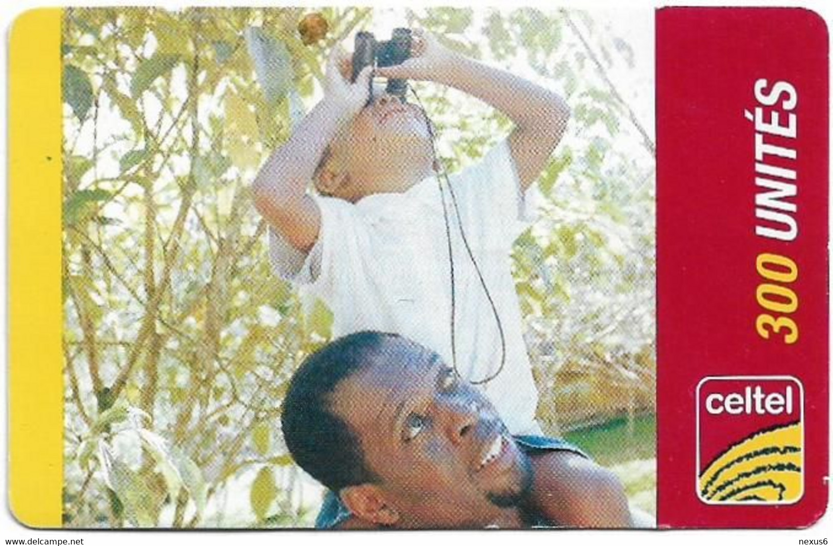 Congo Republic (Kinshasa) - Celtel - Man And Child With Binoculars - Exp.31.12.2006, GSM Refill 300Units, Used - Congo