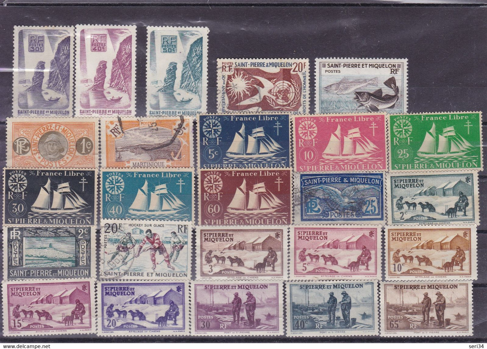 ST PIERRE ET MIQUELON : Y&T :1930-1940 :lot De 25 Timbres Oblitérés - Used Stamps