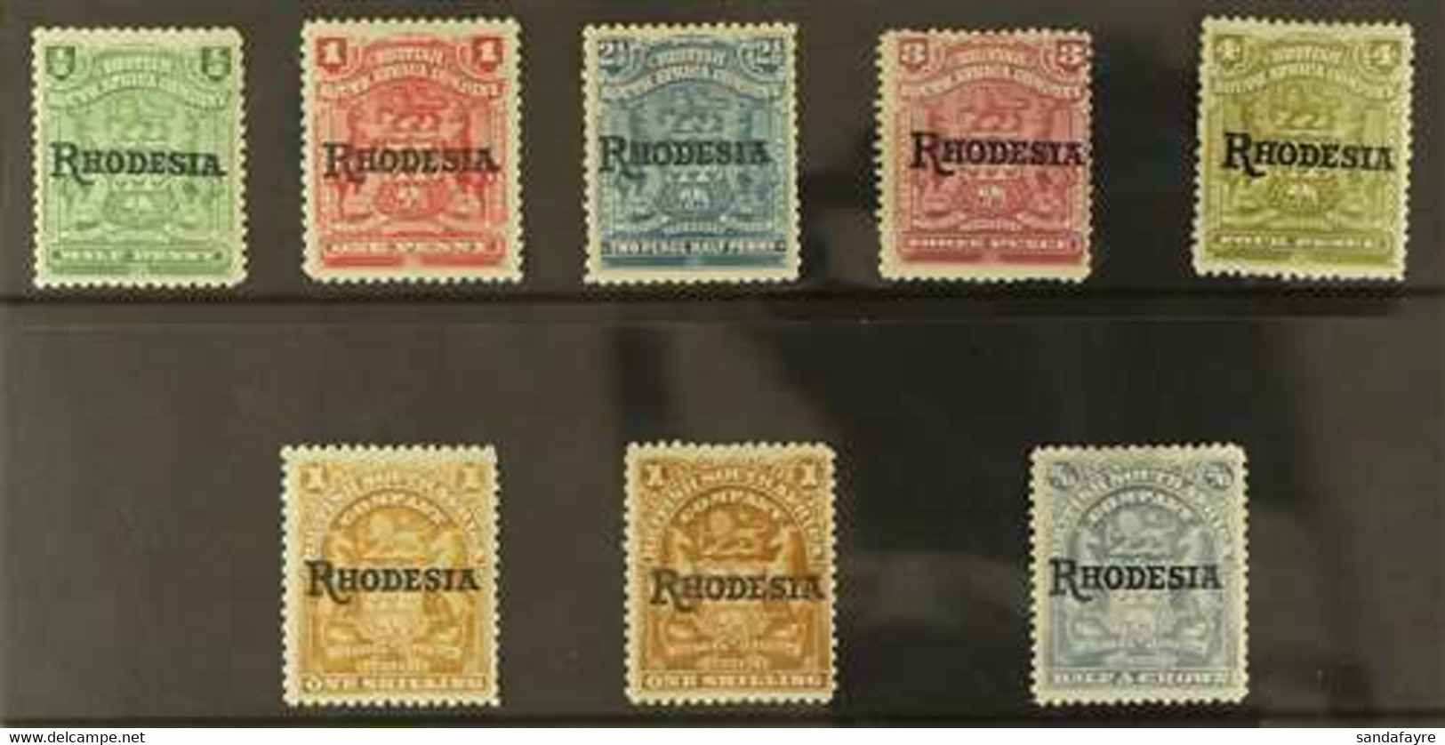 1906 - 9 "RHODESIA" Ovpts With "No Stop" Variety, ½d, 1d, 2½d, 3d, 4d, 1s Bistre, 1s Bistre Brown, 2s 6d, SG Between 100 - Other & Unclassified