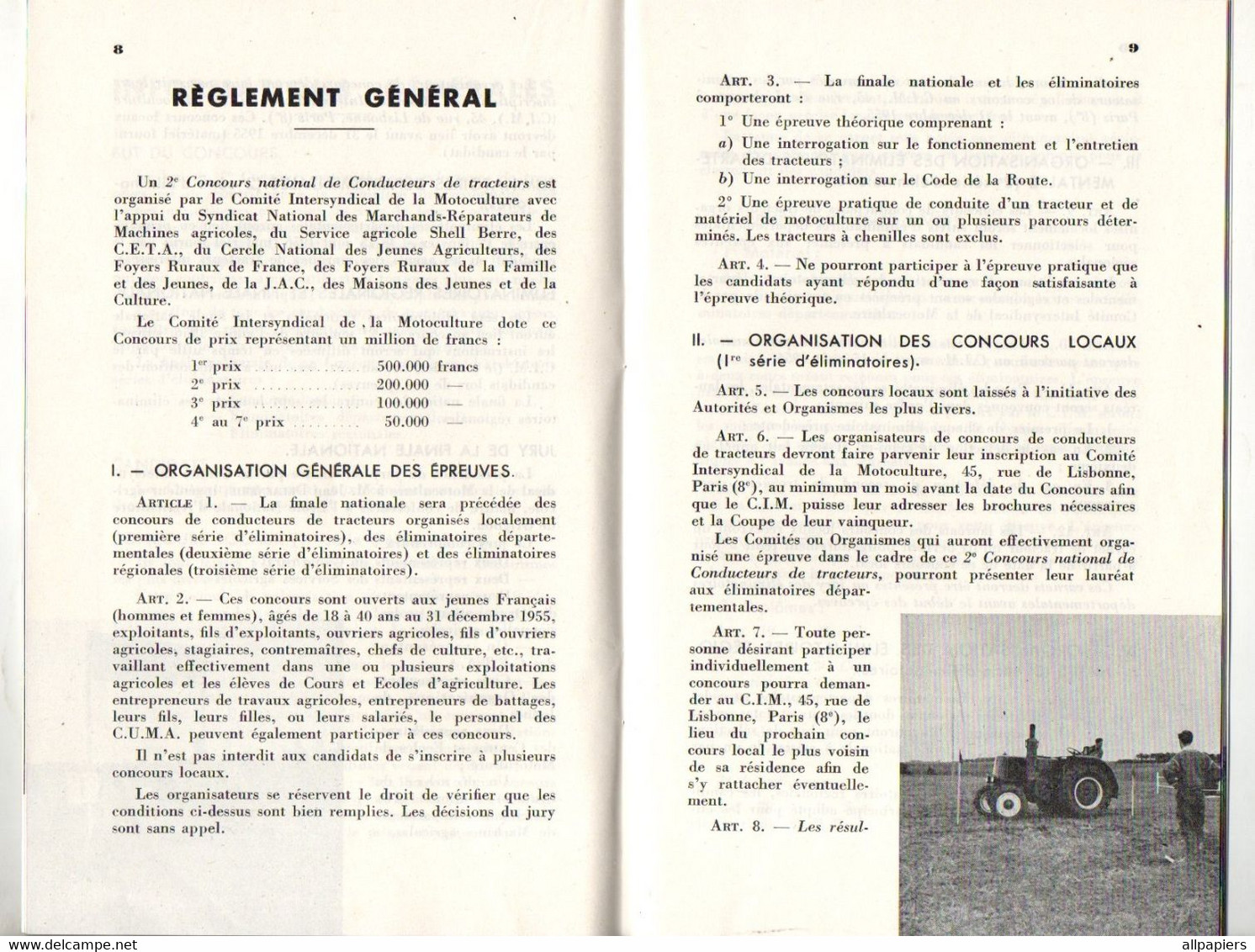 Brochure 2e Concours National De Conducteurs De Tracteurs Par Le Service Agricole Shell Berre En 1954 Soit 31 Pages - Tractors