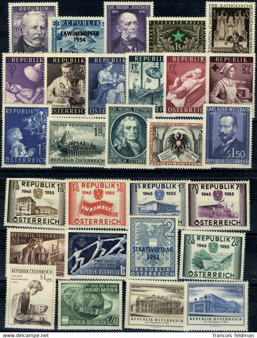 Neuf Sans Charnière N° 829/856, Années Complètes 1954 Et 1955, TB - Otros & Sin Clasificación