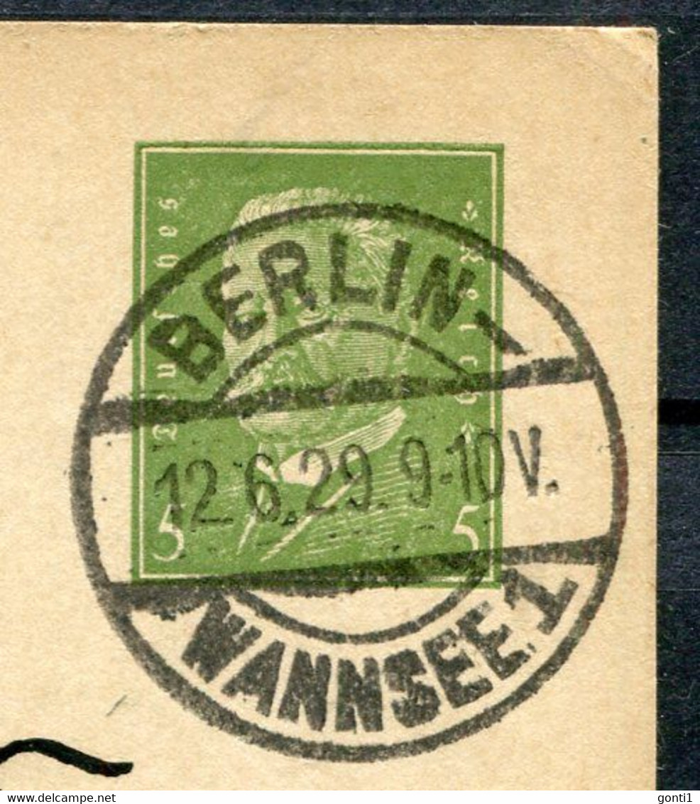 German Empires 1929 Ortspost GS Hindenburg Mi.Nr.P180 Mit Klaren Tstp."Berlin Wannsee 1,-12.6.29."1 GS - Other & Unclassified