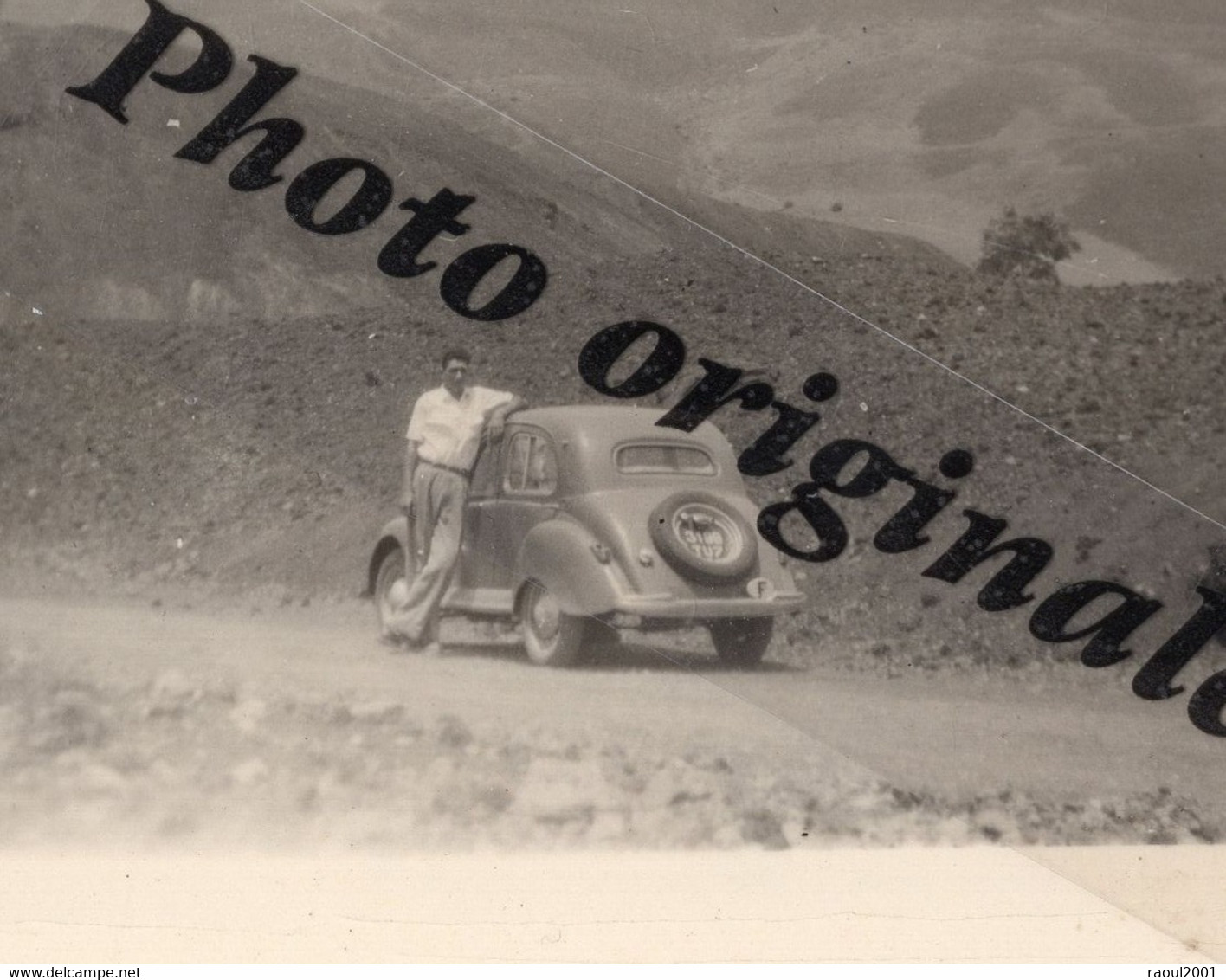 Photo Originale Auto Voiture Automobile Car - ITALIE Volcan Vésuve - Panhard Dyna X - Homme - Cars