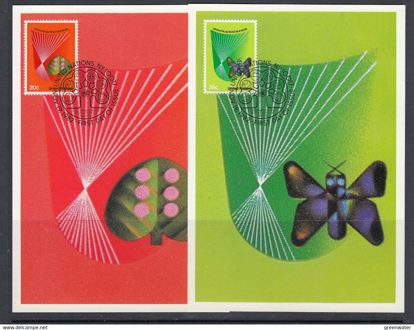 UNO New York 1982 Nature 2 Maxicards (51971) - Maximum Cards