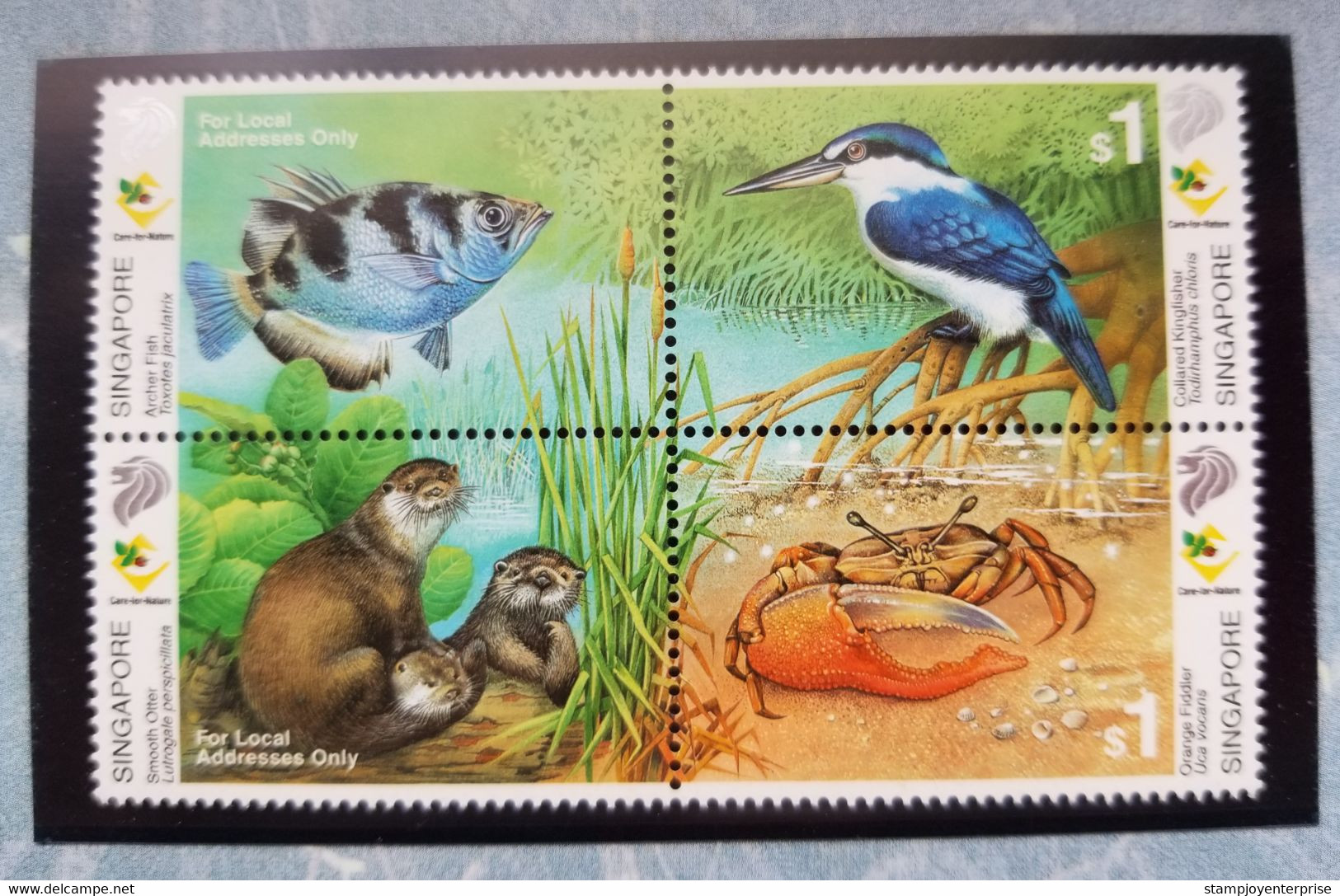 Singapore Wetland Wildlife 2000 Fish Bird Kingfisher Crab Otter Birds Fauna (p.pack) MNH *see Scan - Singapore (1959-...)