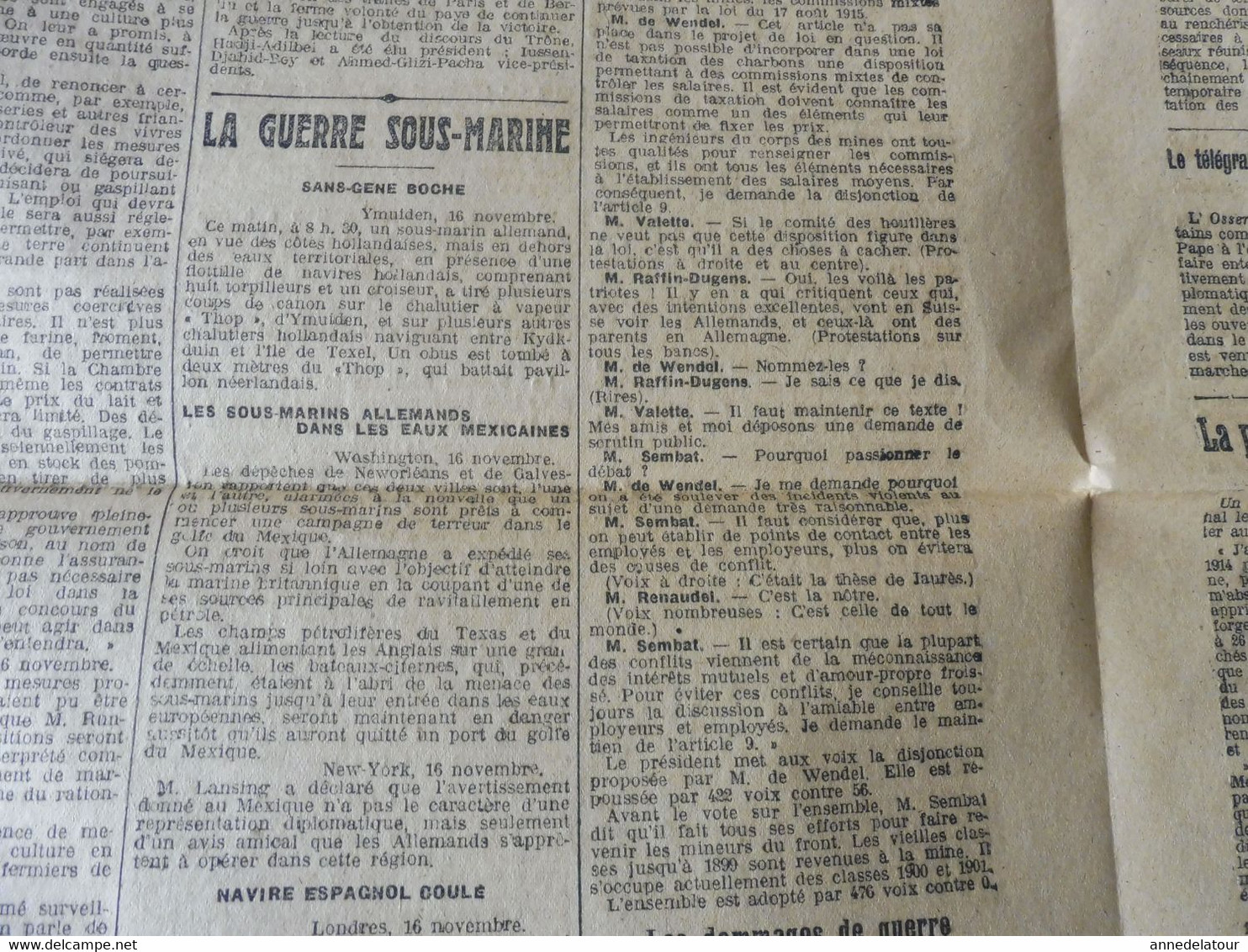 1916  L'ÉCLAIR   :  La guerre sur tous les fronts ; Héroïque caporal Michel Martin de Fitou; Listes noires aux USA ; etc