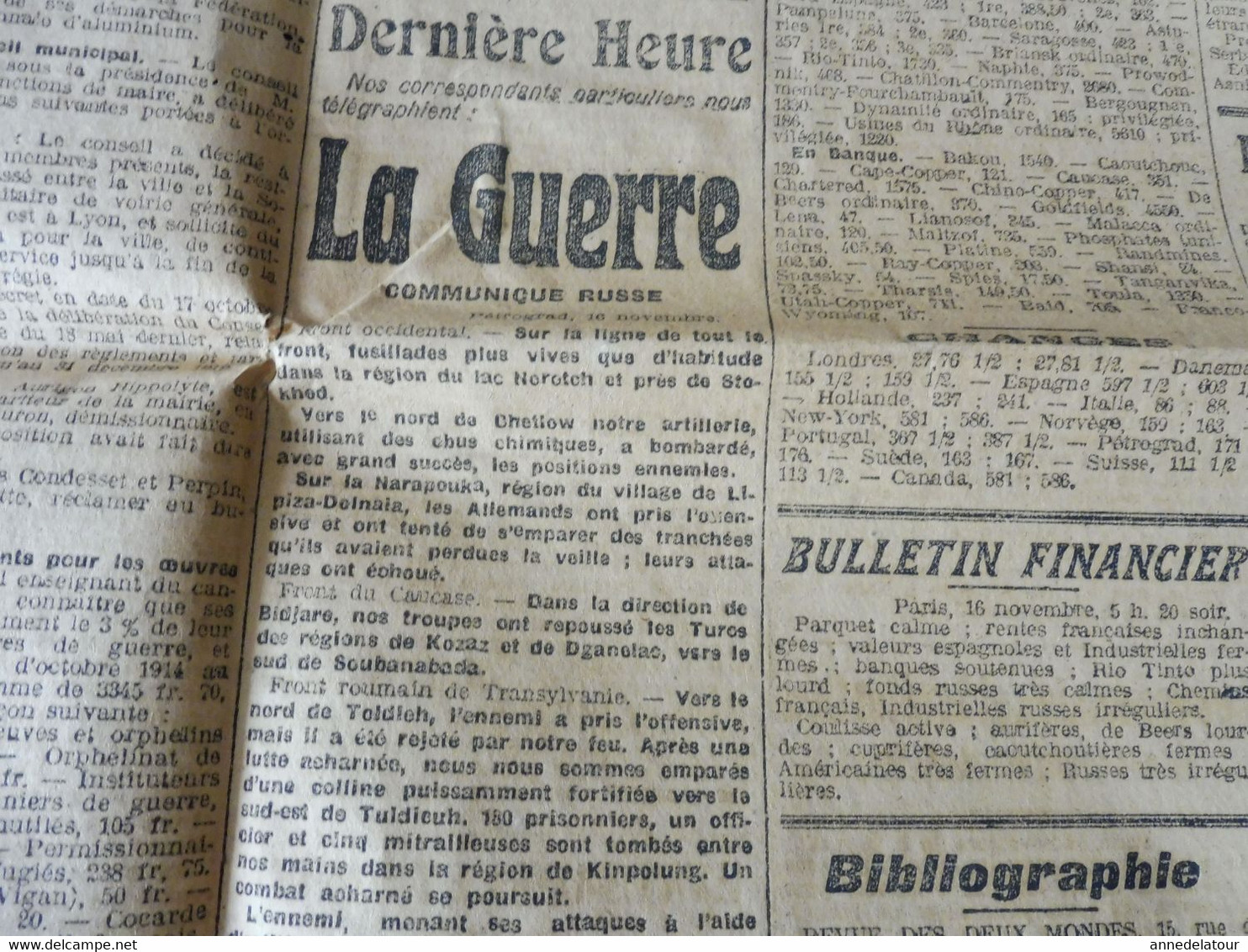 1916  L'ÉCLAIR   :  La guerre sur tous les fronts ; Héroïque caporal Michel Martin de Fitou; Listes noires aux USA ; etc