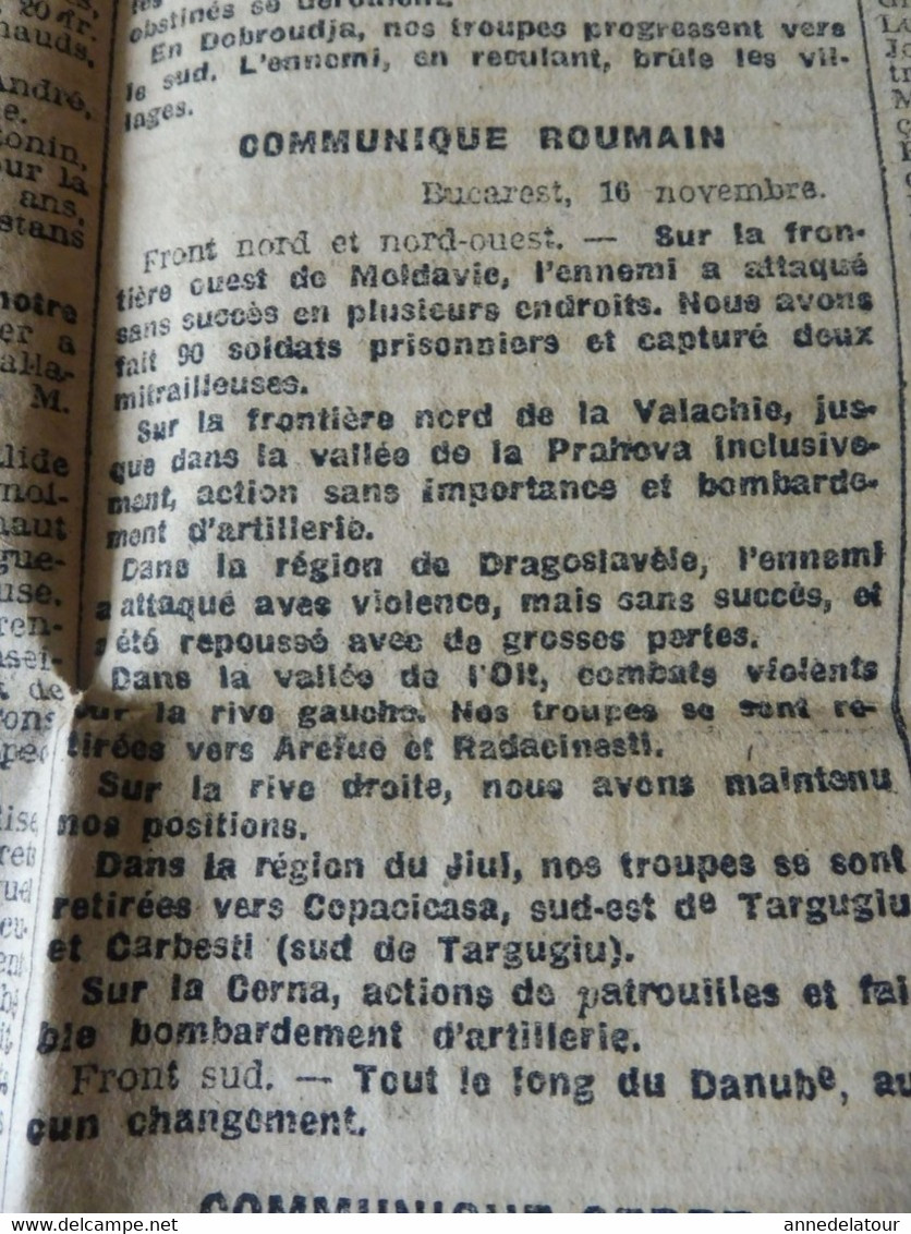 1916  L'ÉCLAIR   :  La guerre sur tous les fronts ; Héroïque caporal Michel Martin de Fitou; Listes noires aux USA ; etc