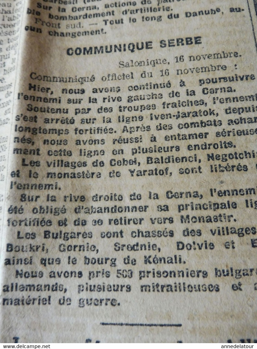 1916  L'ÉCLAIR   :  La guerre sur tous les fronts ; Héroïque caporal Michel Martin de Fitou; Listes noires aux USA ; etc