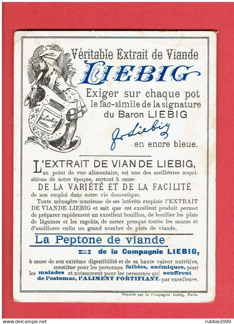 CHROMO PUBLICITAIRE LIEBIG EXTRAIT DE VIANDE MENU DU 17 JUIN 1908 DE MADELEINE VEILLARD - Liebig