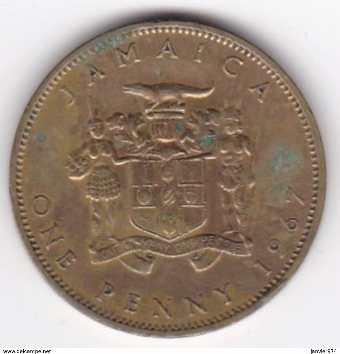 Jamaïque 1 Penny 1967 Elizabhet II , En  Nickel Brass , KM# 39 - Jamaica