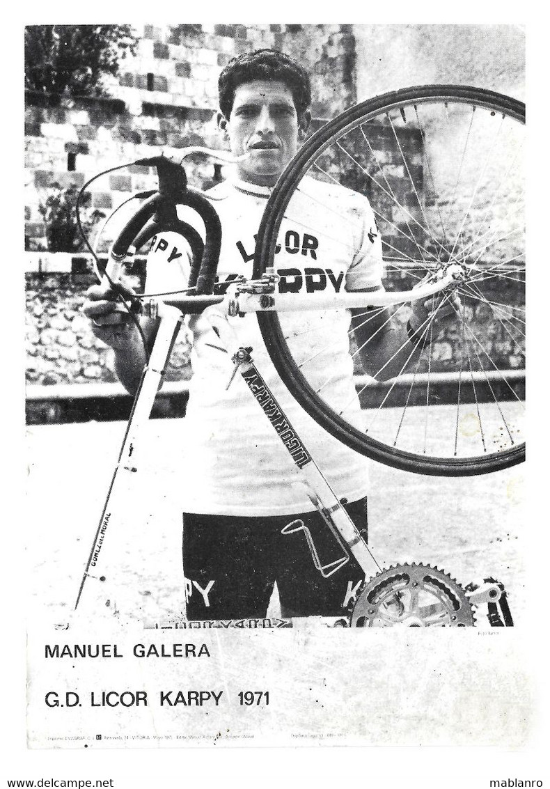 CARTE CYCLISME MANUEL GALERA TEAM LICOR KARPY 1971 - Cycling