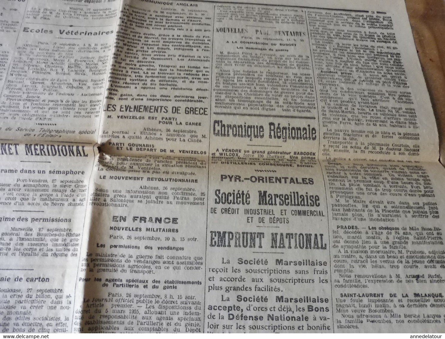 1916  L'ÉCLAIR :Guerre partout; Grèce, Corfou; Héroïques soldats :Pezières Ferdinand, Testari Albert, Fabiès Jean; etc