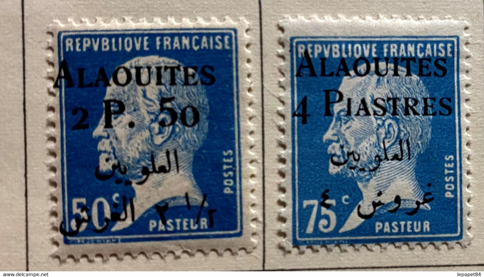 AFR85 Alaouites 1925 Timbres De France 1900-24 Surchargés N°20 Et 21 Pasteur Neuf* - Ungebraucht