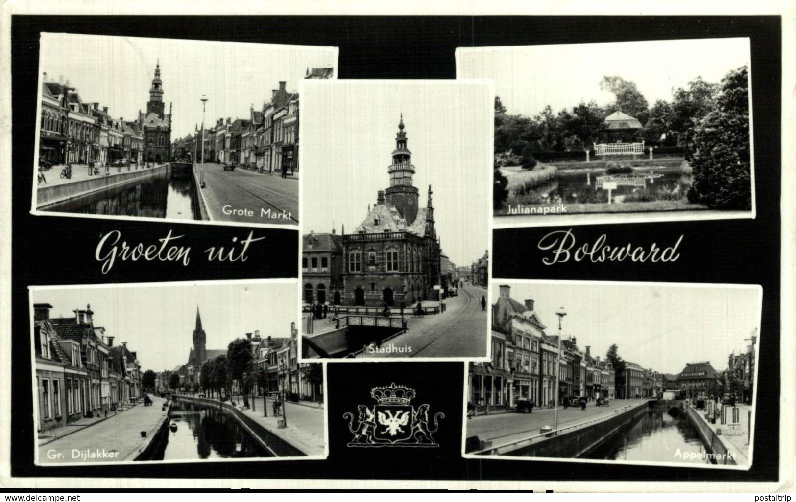 GROETEN UIT BOLSWARD GROTE MARKT JULIANAPARK GR DIJLAKKER   Friesland  HOLLAND HOLANDA NETHERLANDS - Bolsward