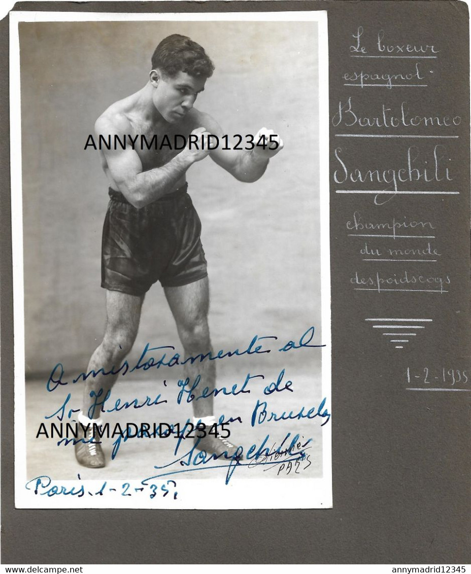 CP BOXE - BOXEUR - BOXING - BOKSEN  -BALTAZAR SANGCHILLI (Signé) - 1935 - Boxing