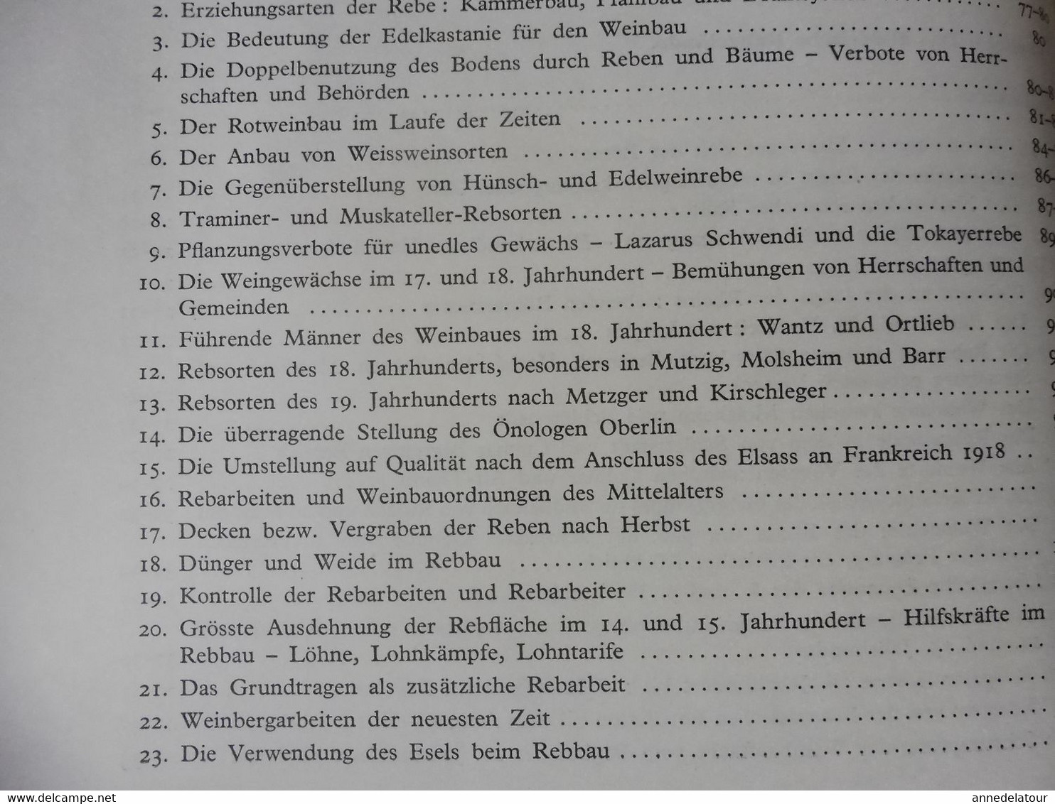 DER REBBAU DES ELSASS und die absatzgebiete seiner weine (Medard Barth) VIGNES D’ALSACE et débouchés de ses vins