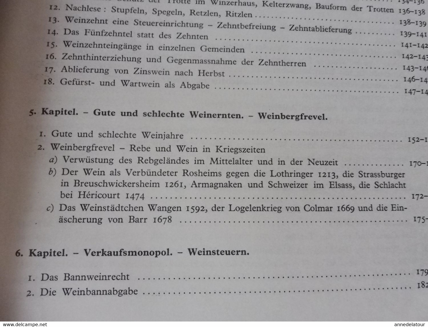 DER REBBAU DES ELSASS und die absatzgebiete seiner weine (Medard Barth) VIGNES D’ALSACE et débouchés de ses vins