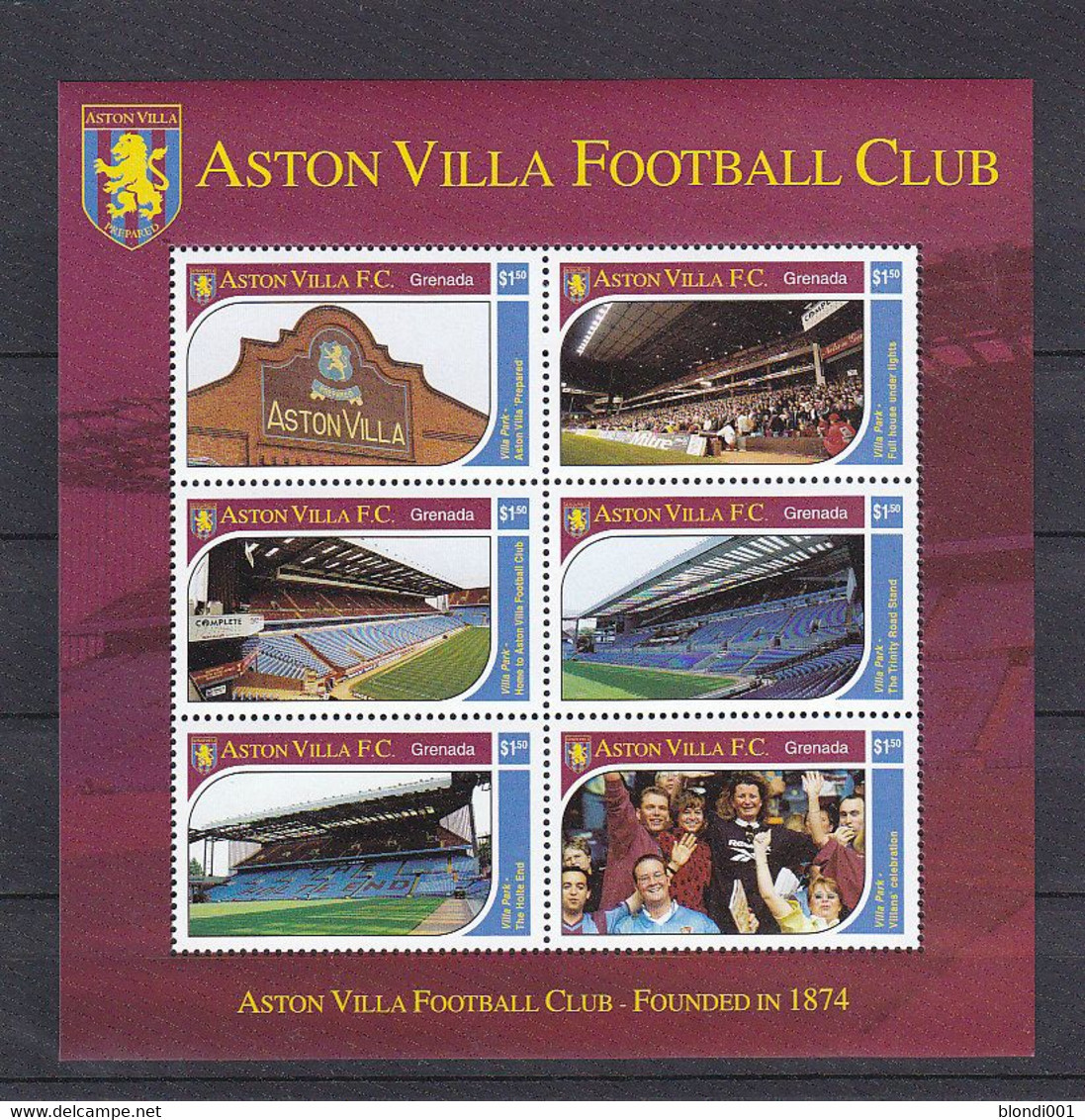 Soccer - Football -  GRENADA - Sheet MNH - Aston Villa - Altri & Non Classificati