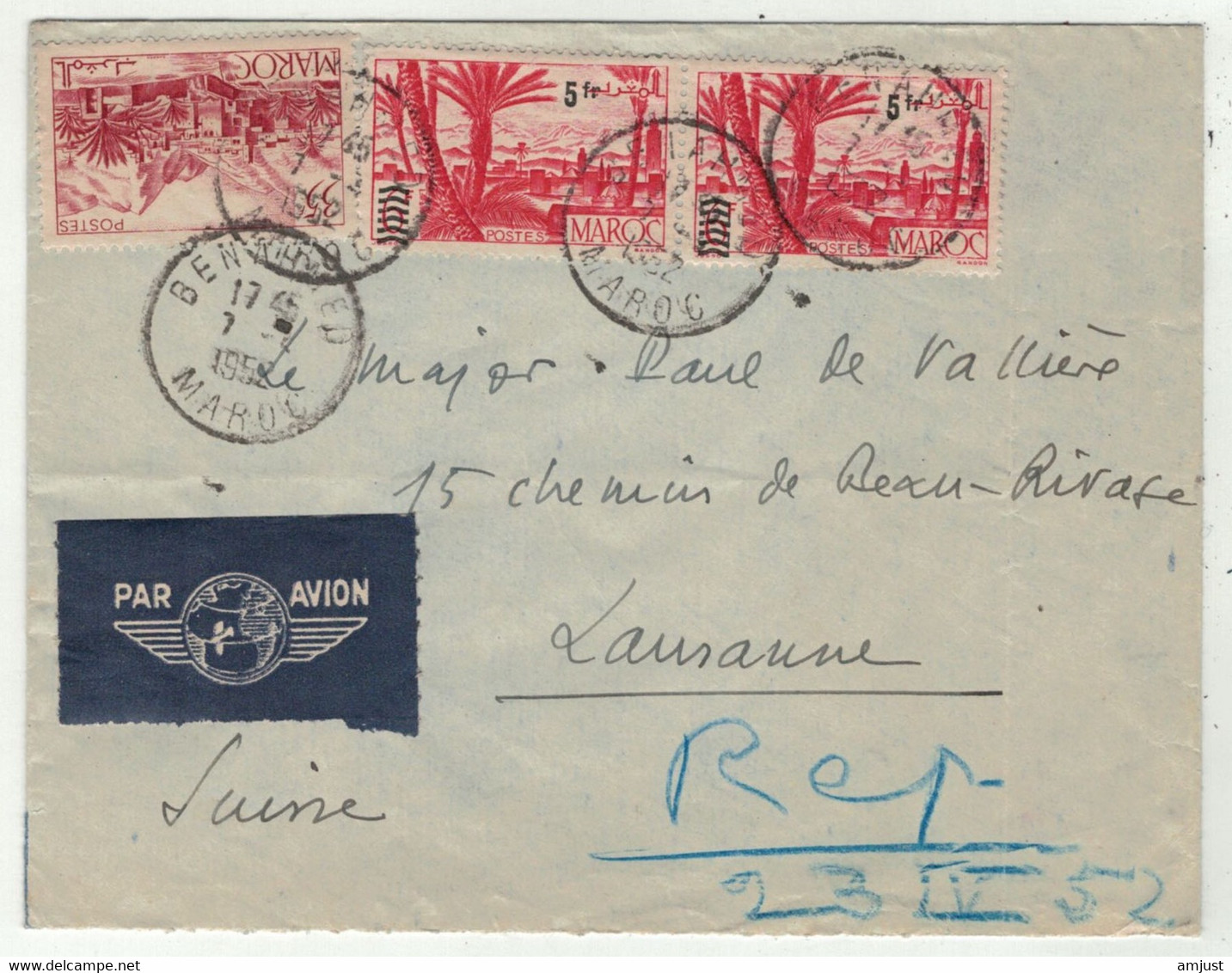 France Ex-colonies // Maroc // Lettre Par Avion Pour La Suisse (Lausanne) - Covers & Documents