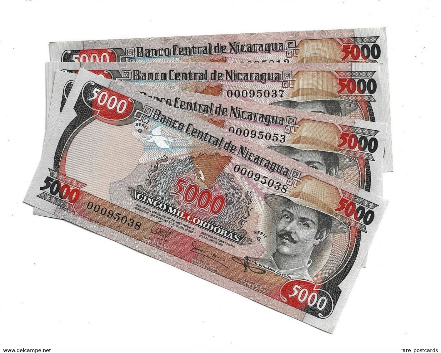 LOT 4 PIECES - NICARGUA 5000 CORDOBAS AUNC - Nicaragua