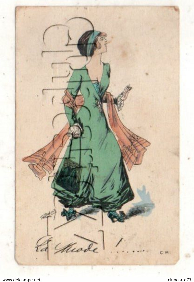 Robert (Illustrateur) : La Mode  Femme Du Monde Avec Sac à Main En 1911 (animée) PF. - Robert