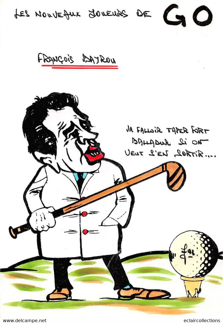 Sport:   Golf        Satyrique Politique. François Beyrou  C Balladur  Illustré. Tirage 1/4    (voir Scan) - Golf