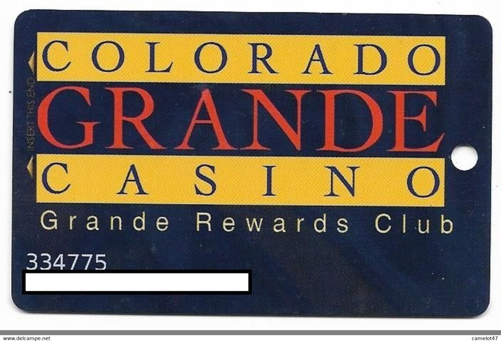 Colorado Grande Casino, Cripple Creek, CO, U.S.A., Older Used Slot Card, U.S.A., # Coloradogrande-2 - Cartes De Casino