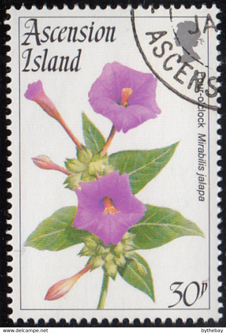 Ascension 1995 Used Sc #606 30p Four O'clock Flowers - Ascension (Ile De L')