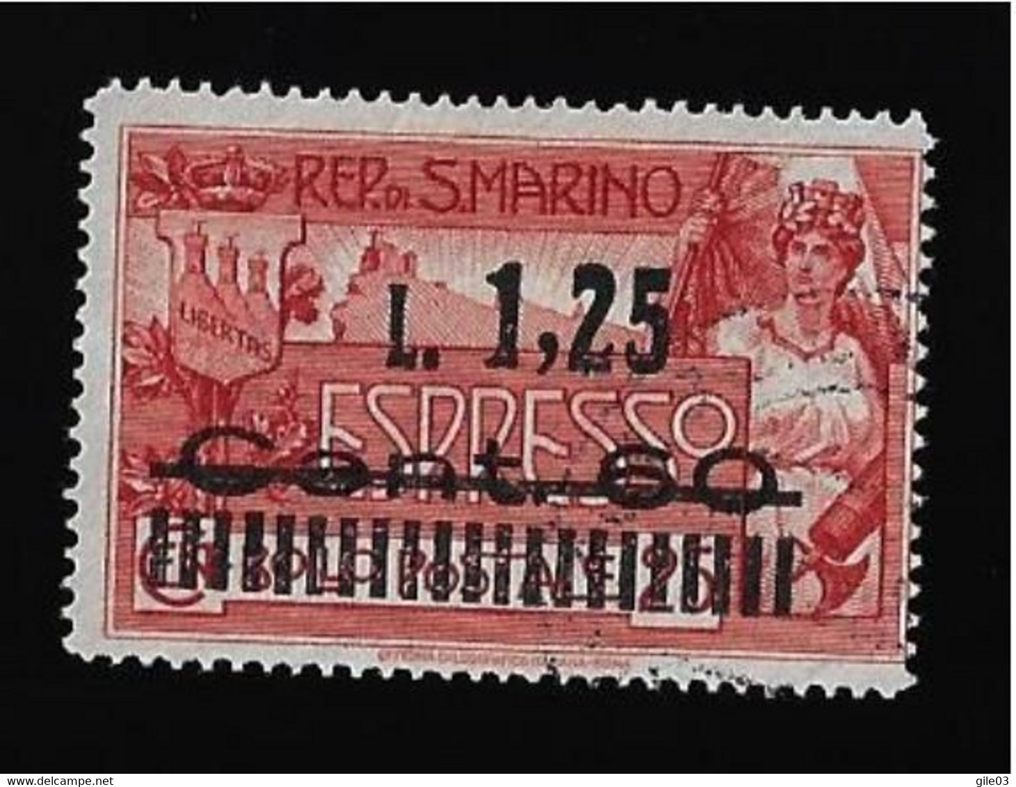 SAINT MARIN/SAN MARINO - 1927 Espresso Sovrastampato  E6*  MH - Timbres Express