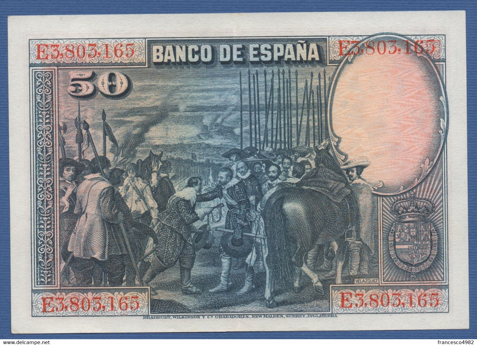 SPAIN - P. 75b – 50 PESETAS 1928 - XF Prefix E - Sonstige & Ohne Zuordnung