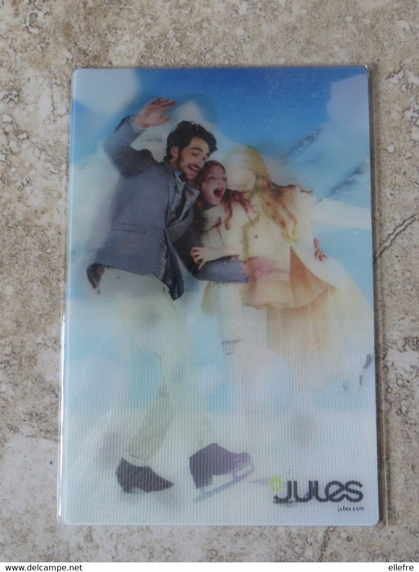 CPM Lenticulaire Mode Homme JULES Carte HOLOGRAMME 3 D Inter Active - 2014 Sous Blister Couple Patins à Glace Rare - Mode