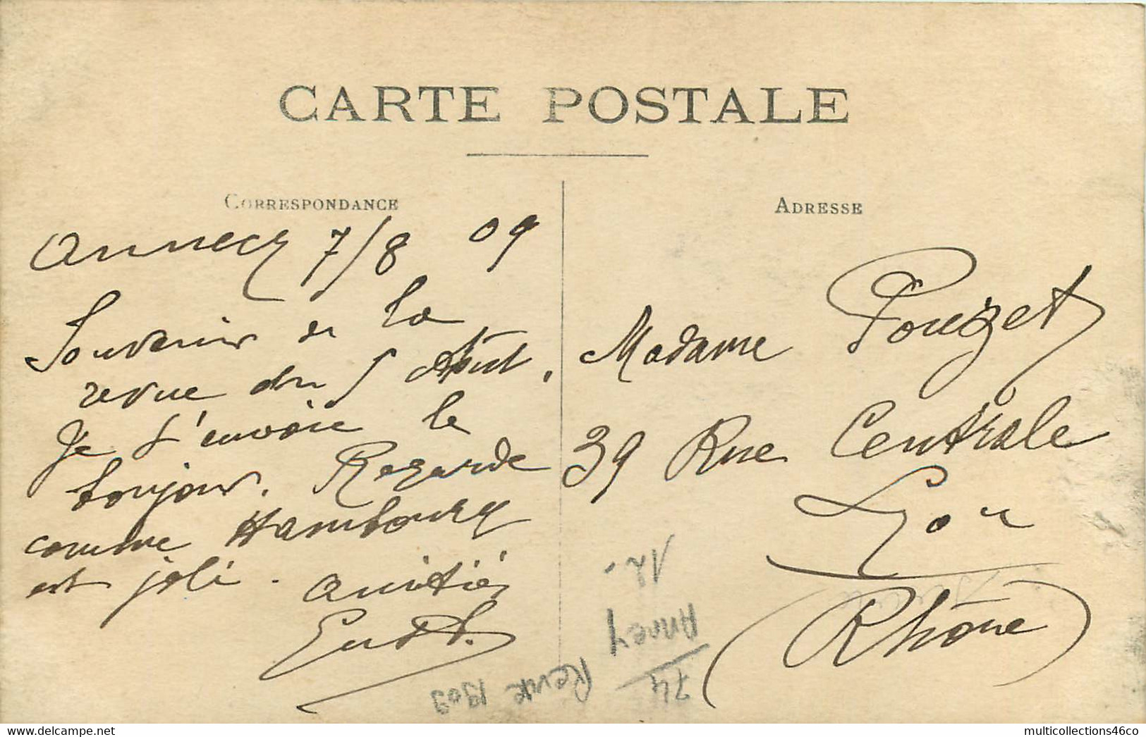 110521 - RARE CARTE PHOTO Double Vues 74 ANNECY MILITARIA Revue Militaire Du 5 Août 1909 Cheval Cavalier Officier épée - Annecy