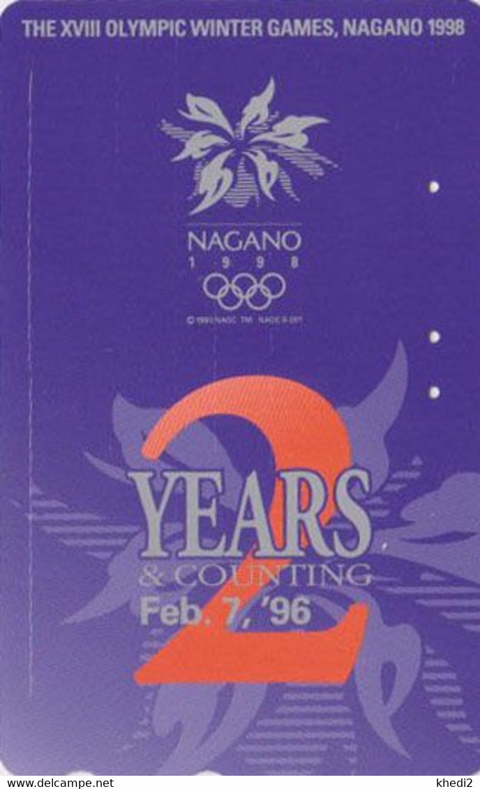 TC JAPON / 270-03459 - SPORT - JEUX OLYMPIQUES NAGANO ** 2 YEARS ** - OLYMPIC GAMES JAPAN Free Phonecard - Giochi Olimpici