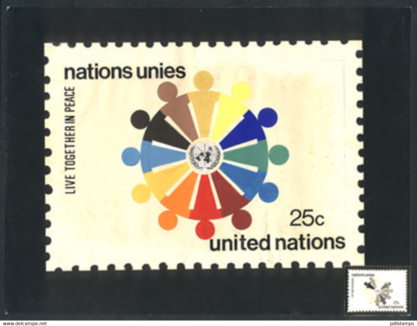 UNITED NATIONS - NEW YORK: Unadopted Artist Design (year 1978) For A Definitive Issue (25c. Stamp, Sc.292), Designed By  - Other & Unclassified