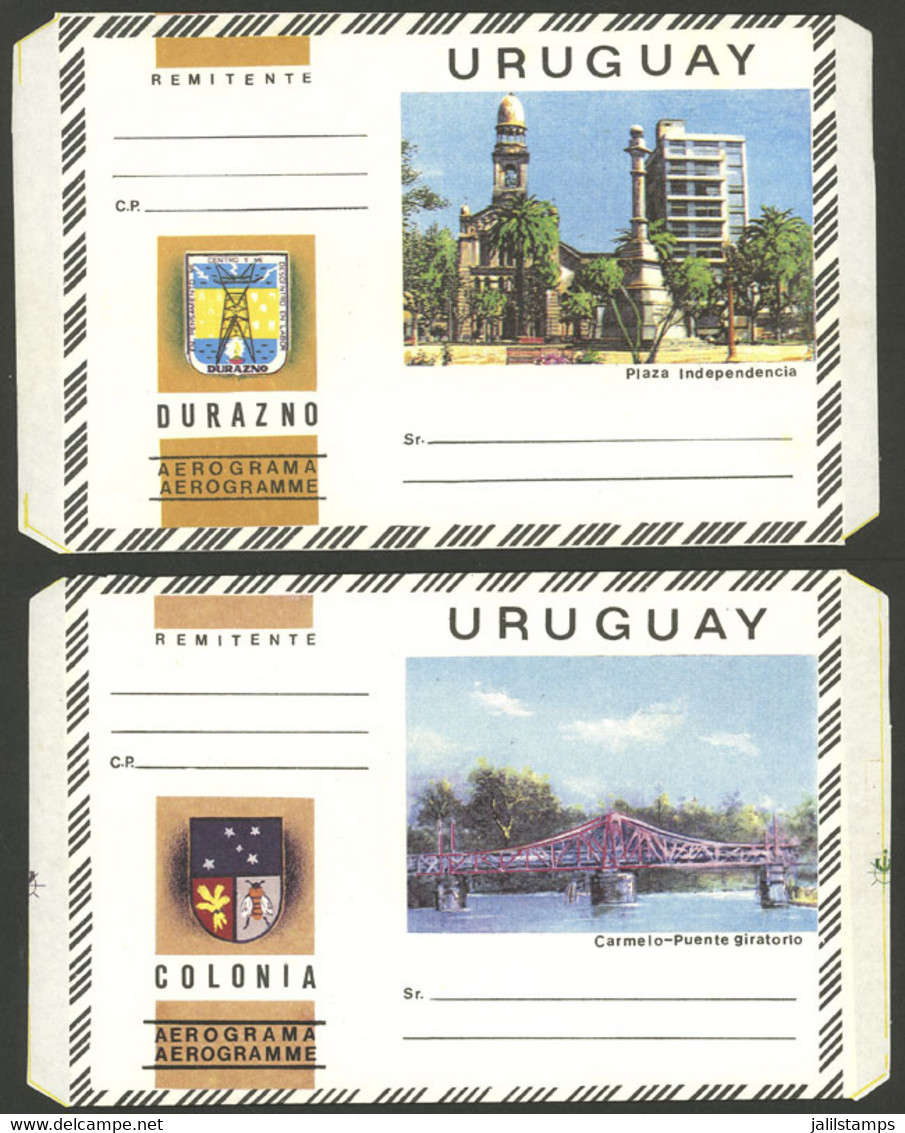 URUGUAY: 2 Modern Aerograms, Very Thematic, Excellent Quality! - Uruguay