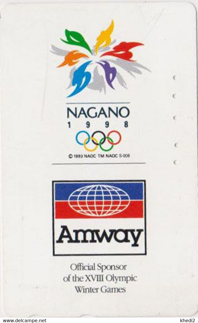 TC JAPON / 110-182331 - SPORT - JEUX OLYMPIQUES NAGANO ** AMWAY ** - OLYMPIC GAMES JAPAN Free Phonecard - Olympic Games