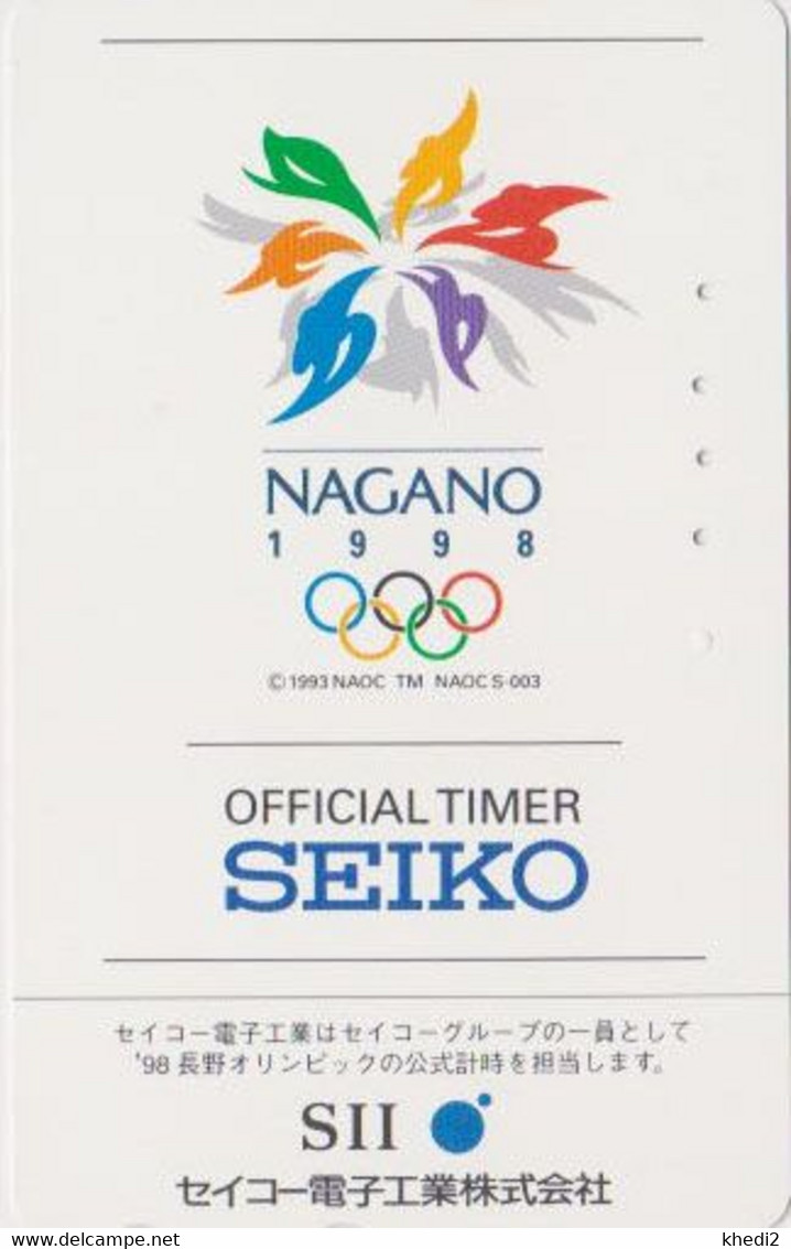 TC JAPON / 271-02962 - SPORT - JEUX OLYMPIQUES NAGANO ** SEIKO ** - OLYMPIC GAMES JAPAN Free Phonecard - Olympic Games