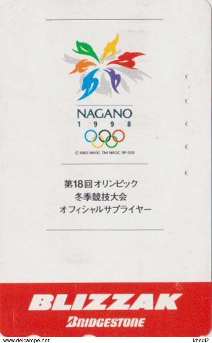 TC JAPON / 110-016 - SPORT - JEUX OLYMPIQUES NAGANO ** BLIZZAK Bridgestone ** - OLYMPIC GAMES JAPAN Phonecard - Juegos Olímpicos